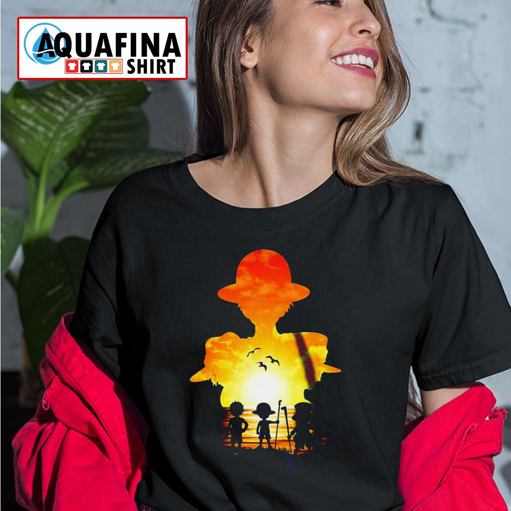 One Piece Monkey D Luffy Sabo Ace Luffy Kid Sunset Shirt Aquafinashirt