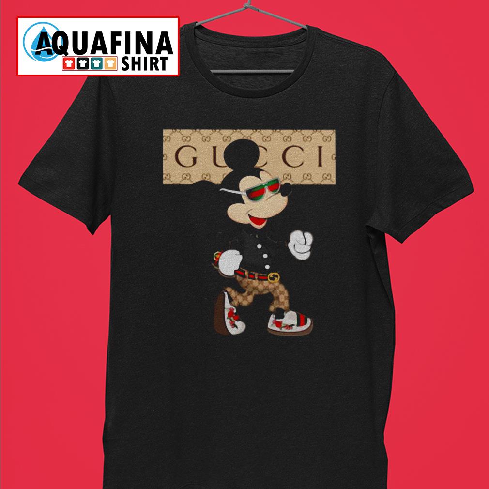 Disney Mickey Mouse wearing Gucci shirt 